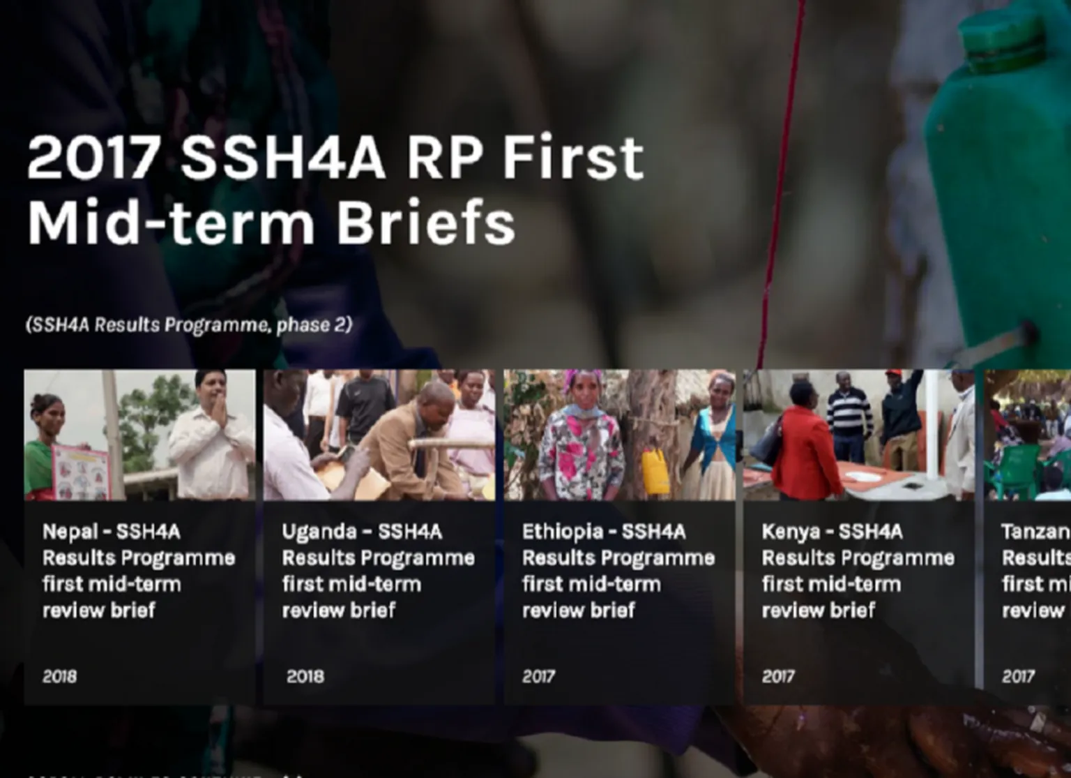 Click on image to access SSH4A RP results in Africa and Nepal