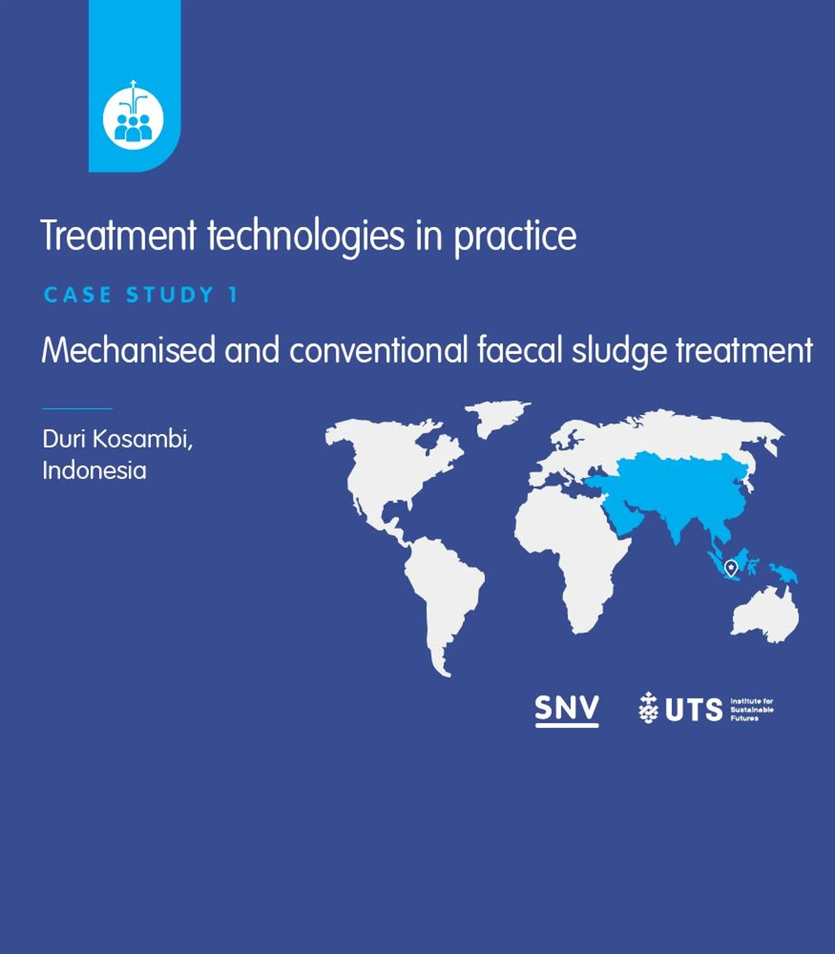 First of the nine case studies in the SNV-ISF UTS Treatment Technologies in Practice book, featuring an FSTP in Indonesia