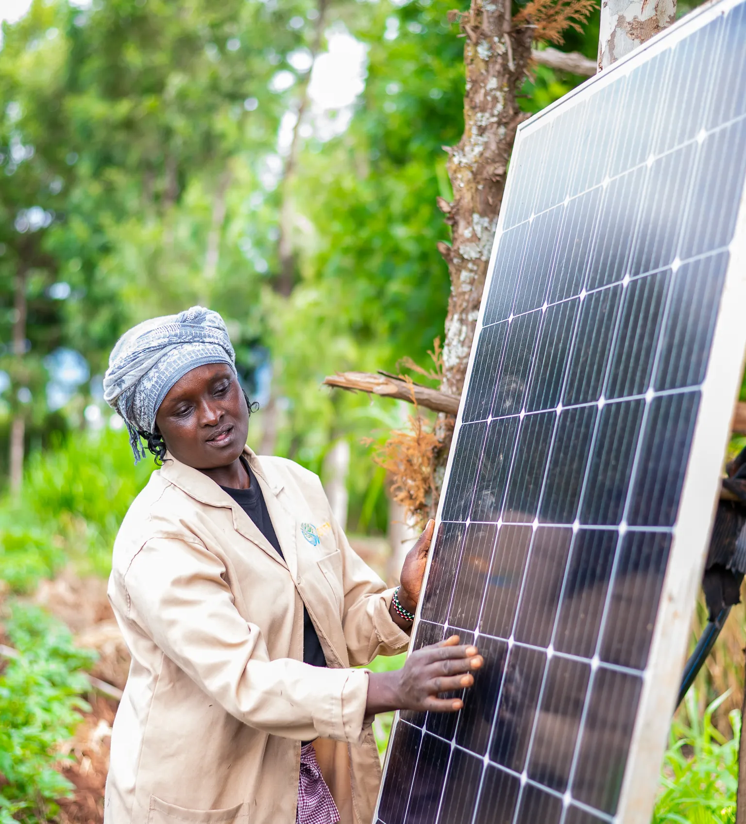 A farmer using solar  for irrigation