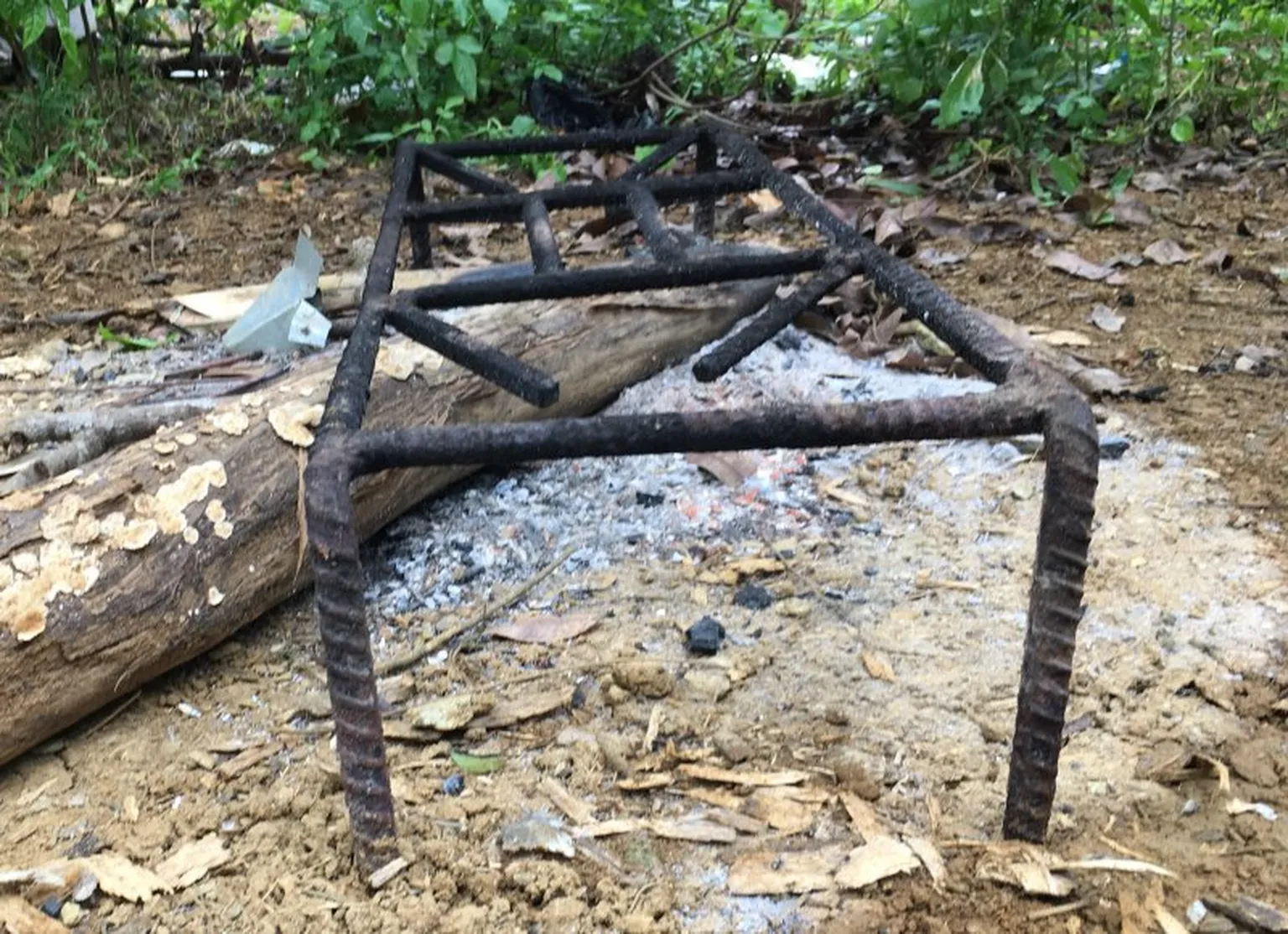 Set up of stove for BEFORE and AFTER (with rocks bed) phase testing