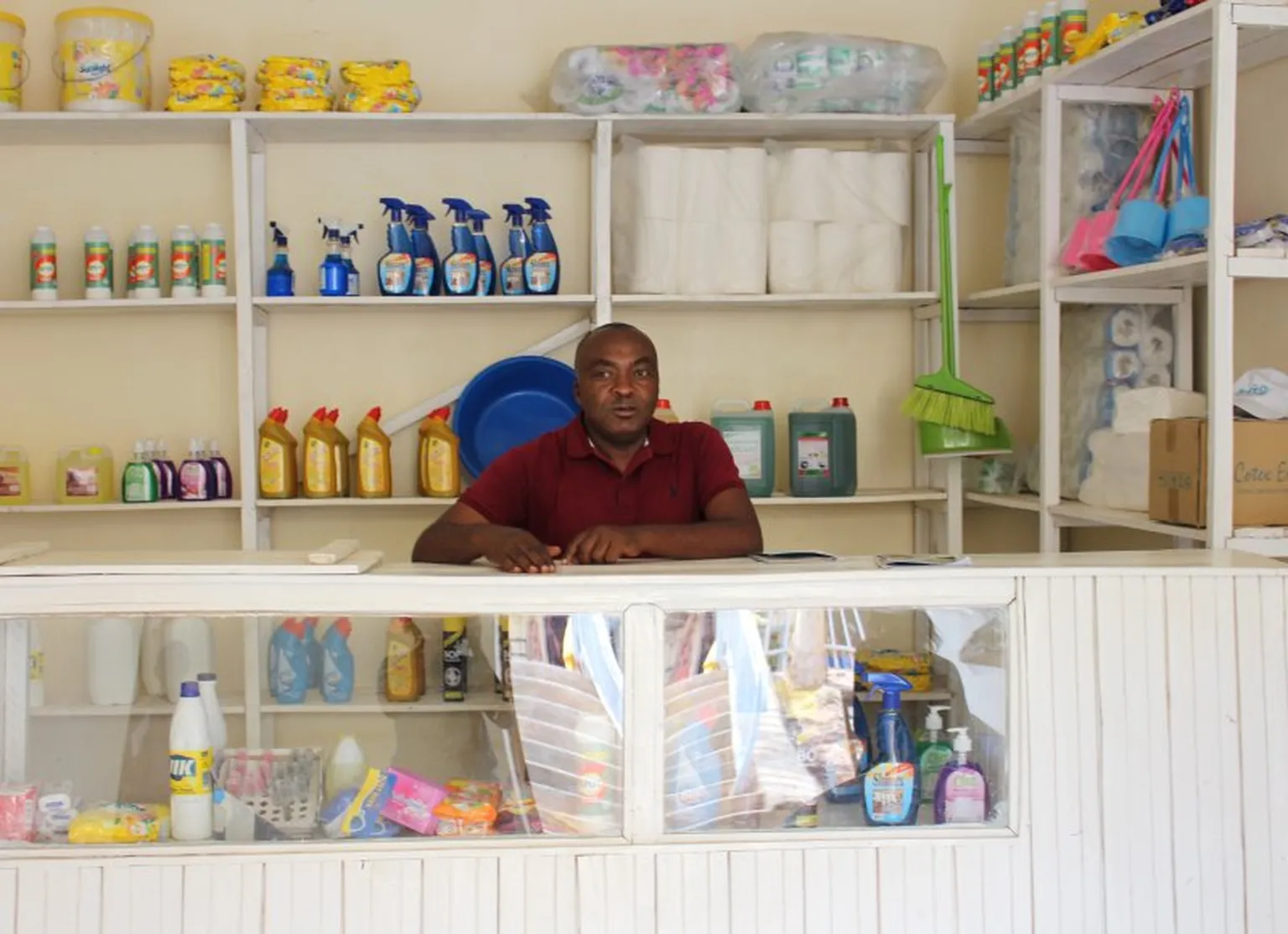 John behind the counter of the Nyanza DSC.