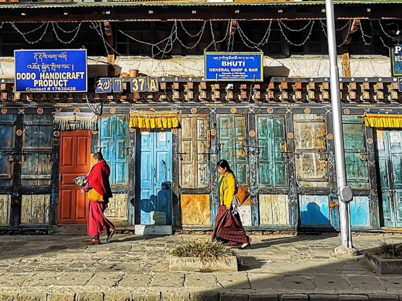 Man and woman walking