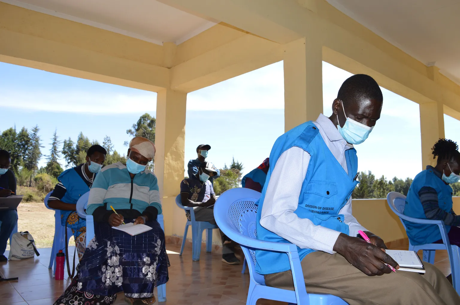 Community health volunteers in COVID-19 and WASH training