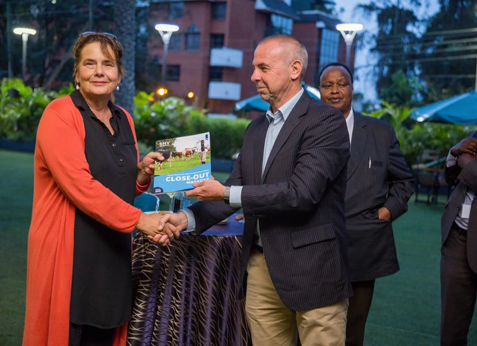 Andre de Jager (MD Agriculture) with Deputy Head of Mission Martine van Hoogstra