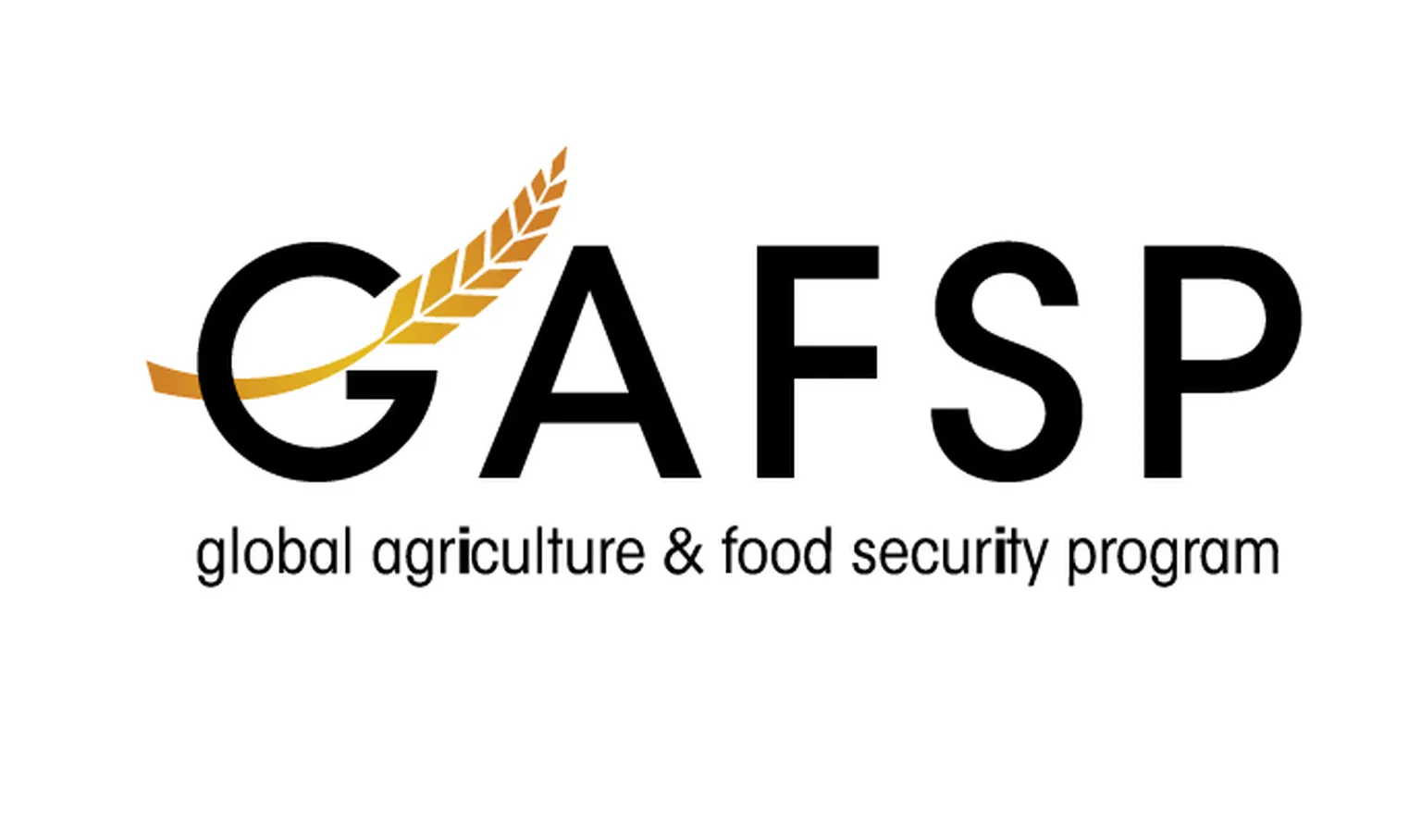 Logo of GAFSP with a stylized wheat element in the letter "G" and text "global agriculture & food security program" below.