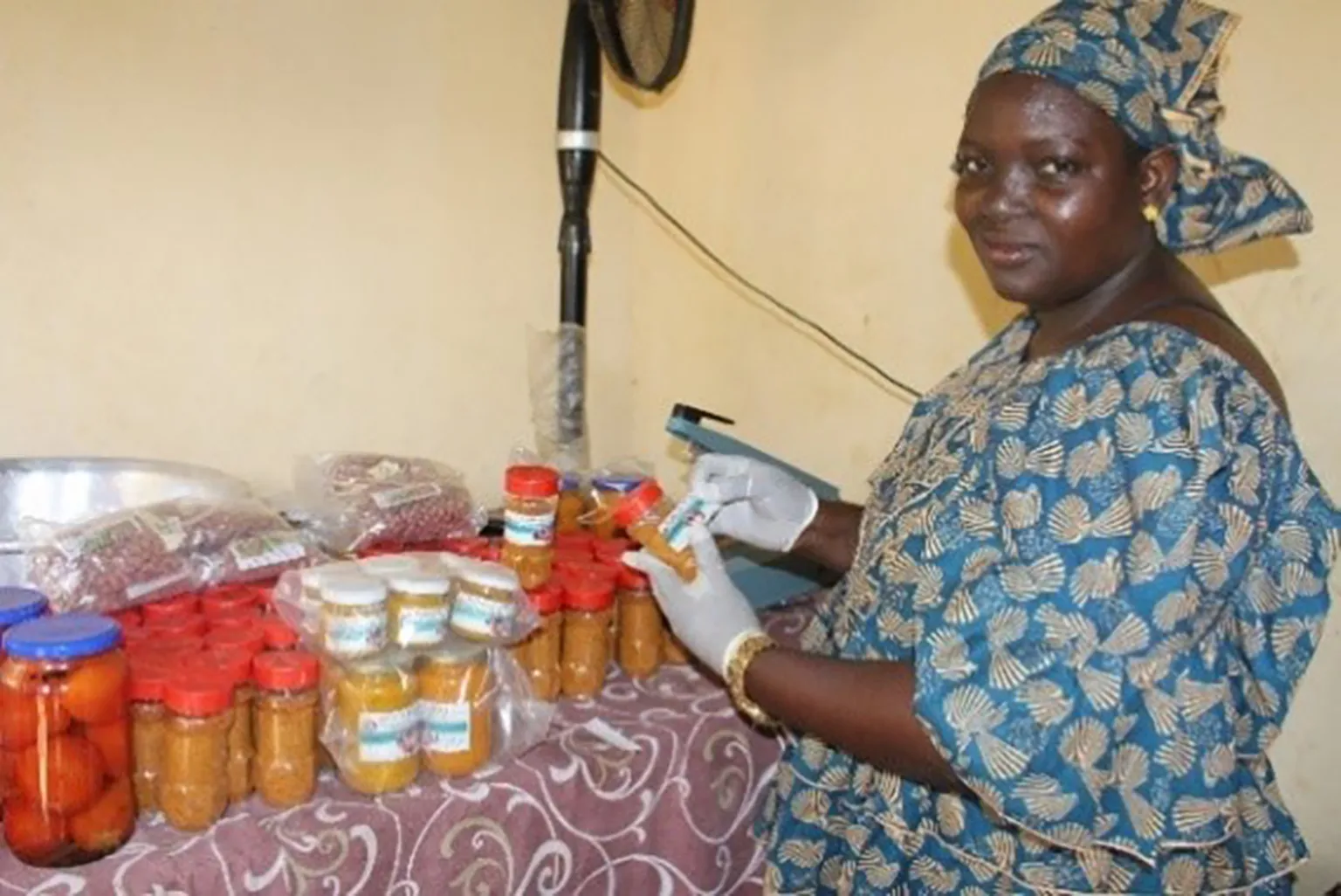 After bottling, Mariam labels these products