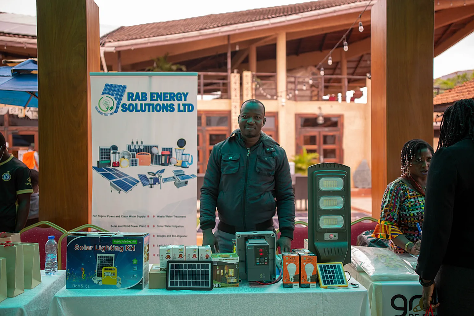 Man selling solar devices