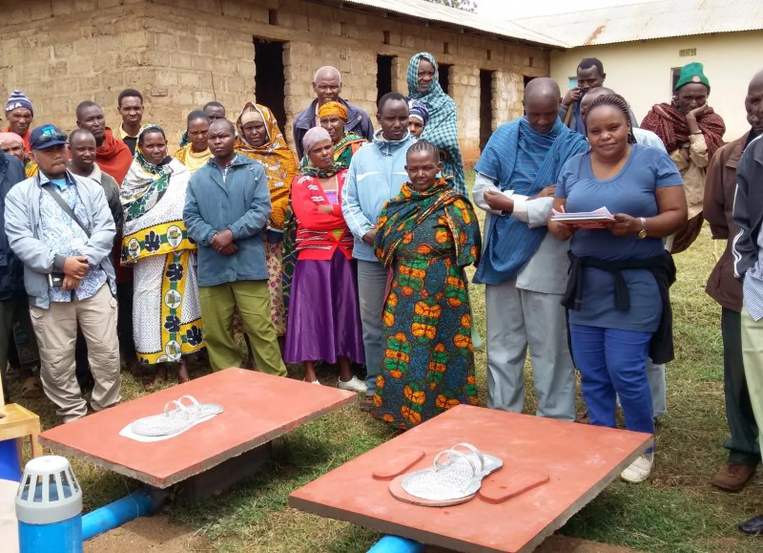 Showcasing pedestal elderly toilets at the Gendaa village in Tanzania