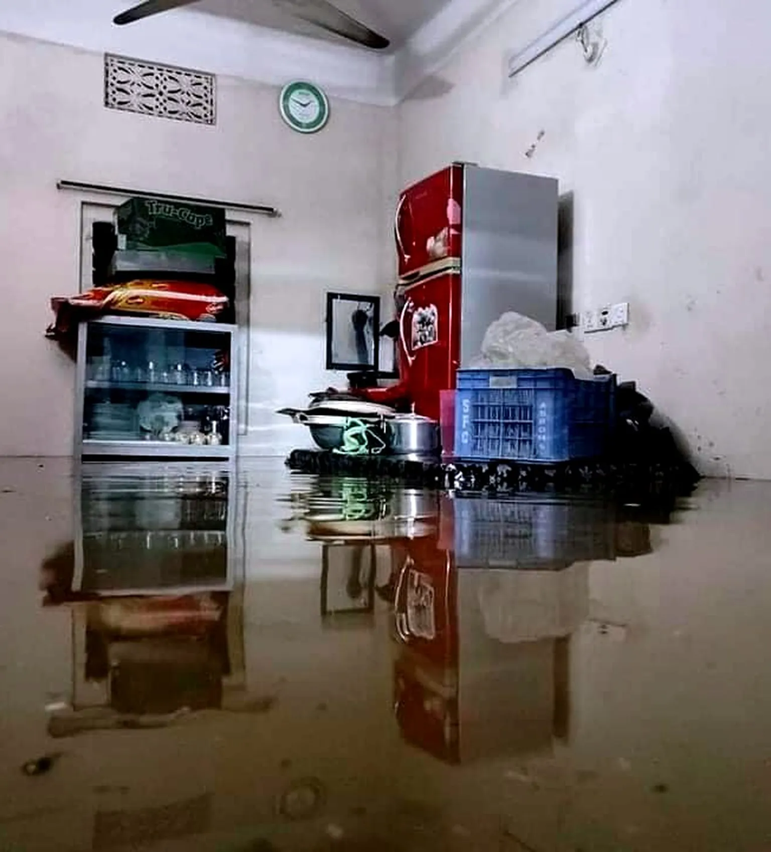 Flooded kitchen in Sylhet Bangladesh