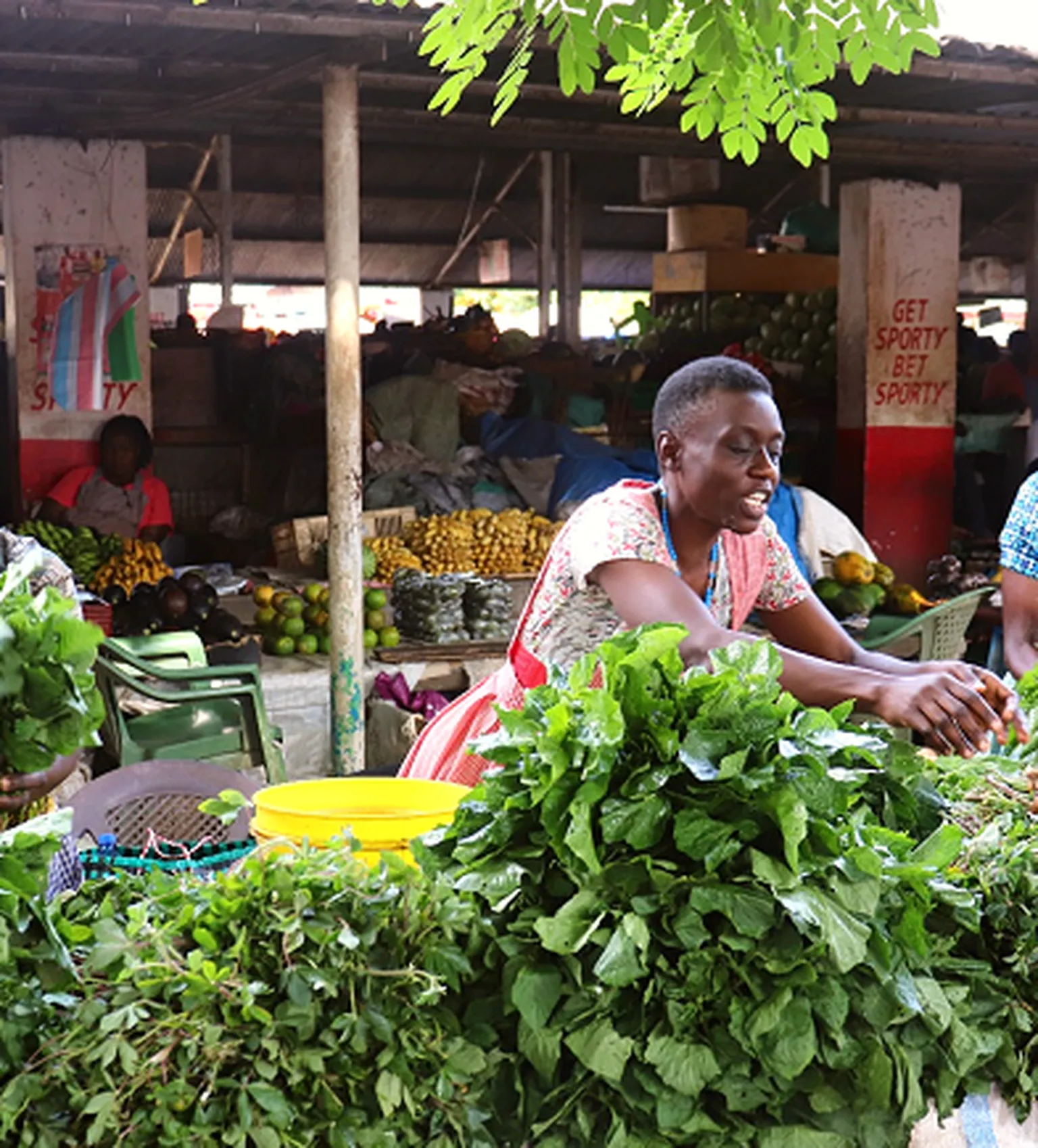 Women selling vegetables at a market
