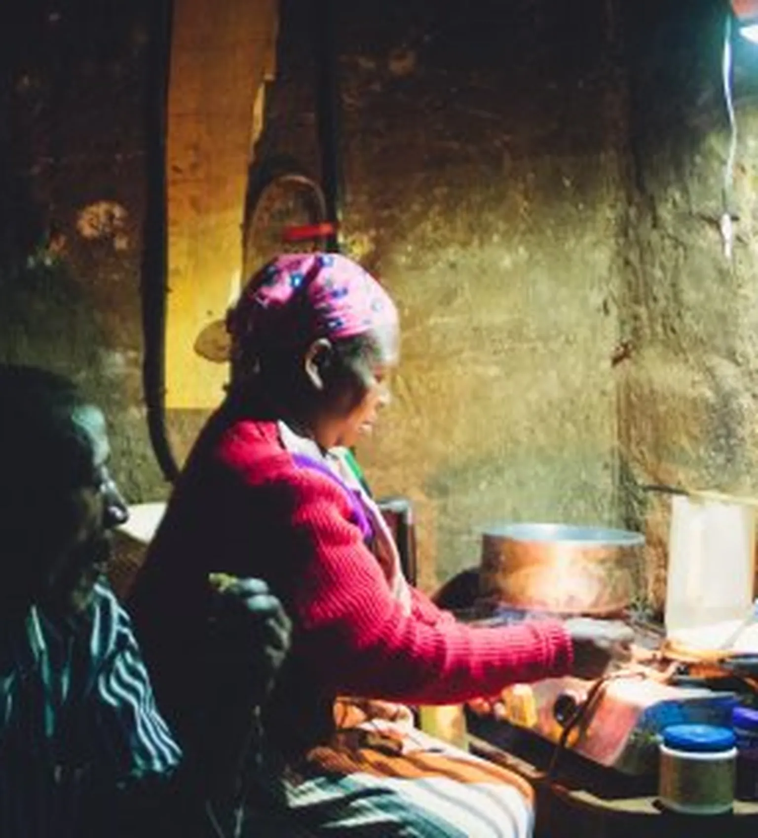 Woman in hut