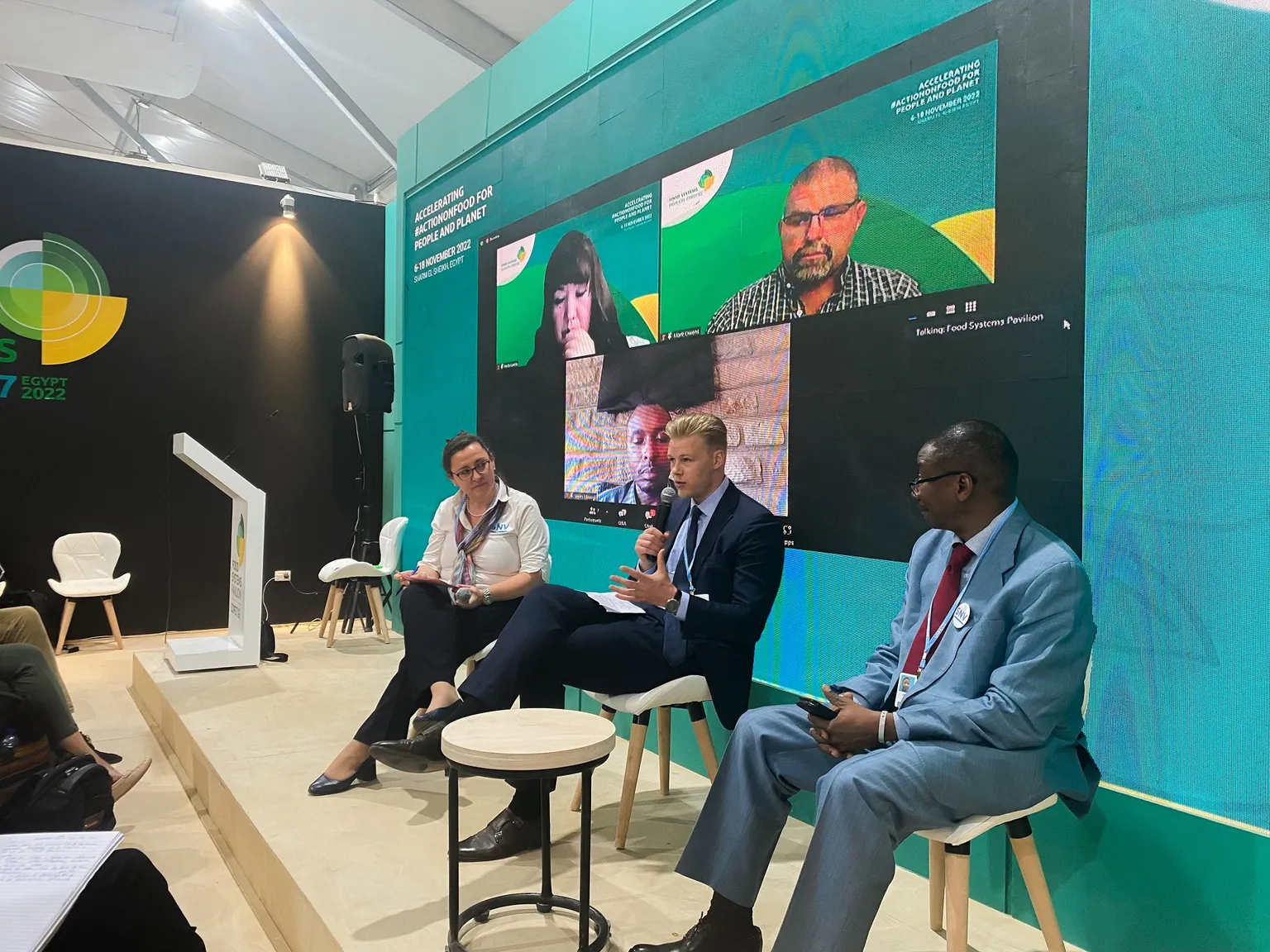At the COP 27 Food Pavilion session, Climate-Aggravated Water Scarcity as a Food Security Issue (SNV)