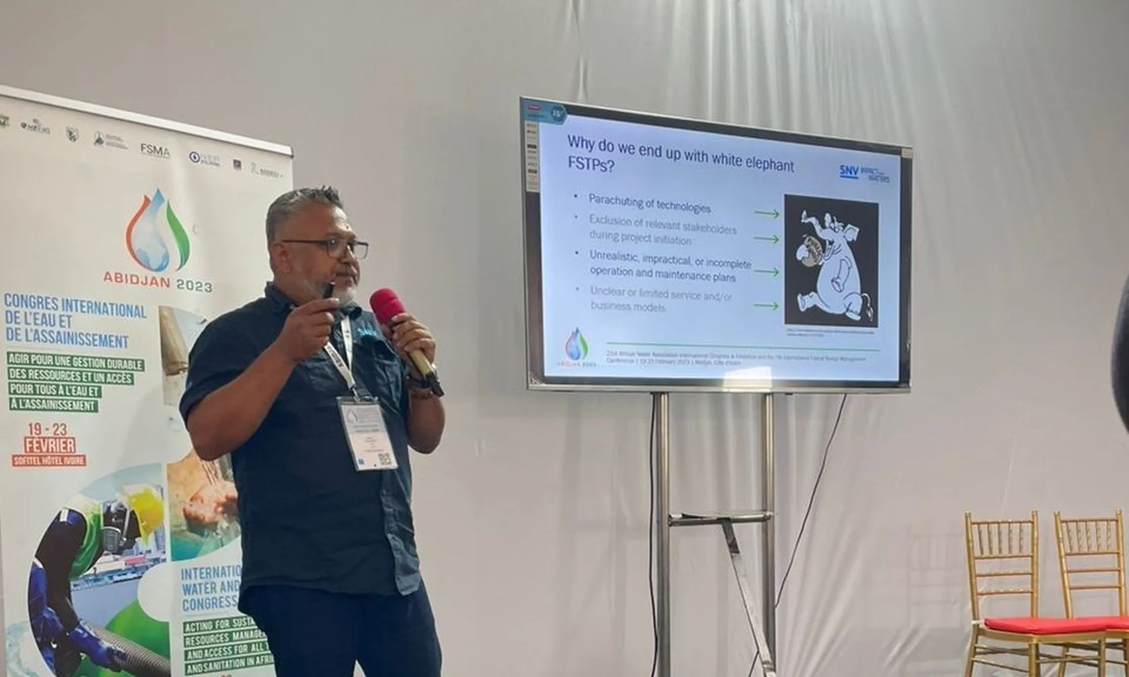 SNV's Rajeev Munankami during the FSM7 conference in Abidjan (Photo Credit: SNV)