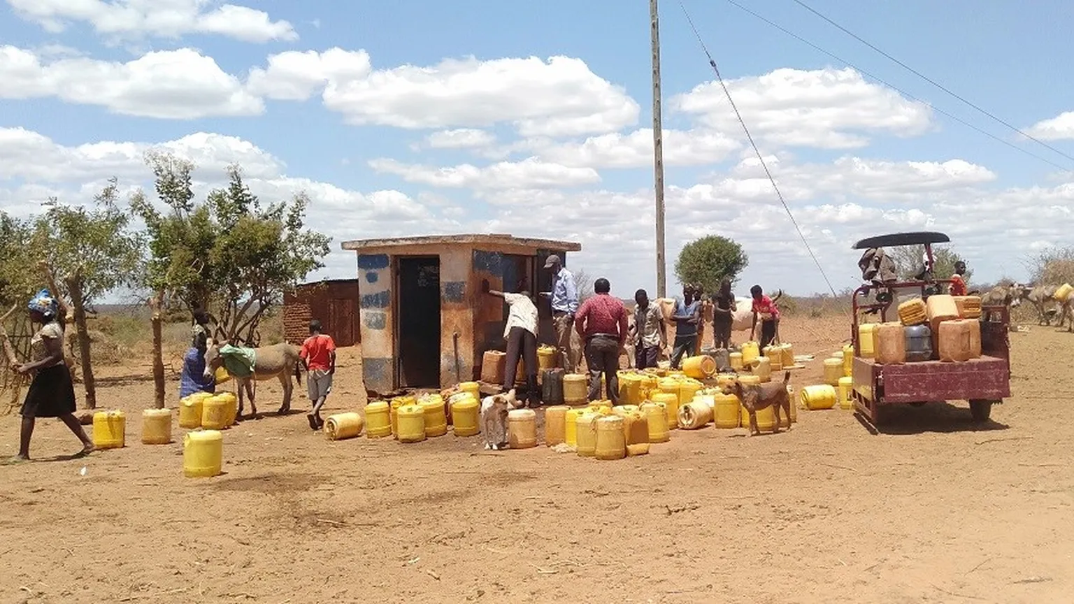 Water collection in rural Kenya