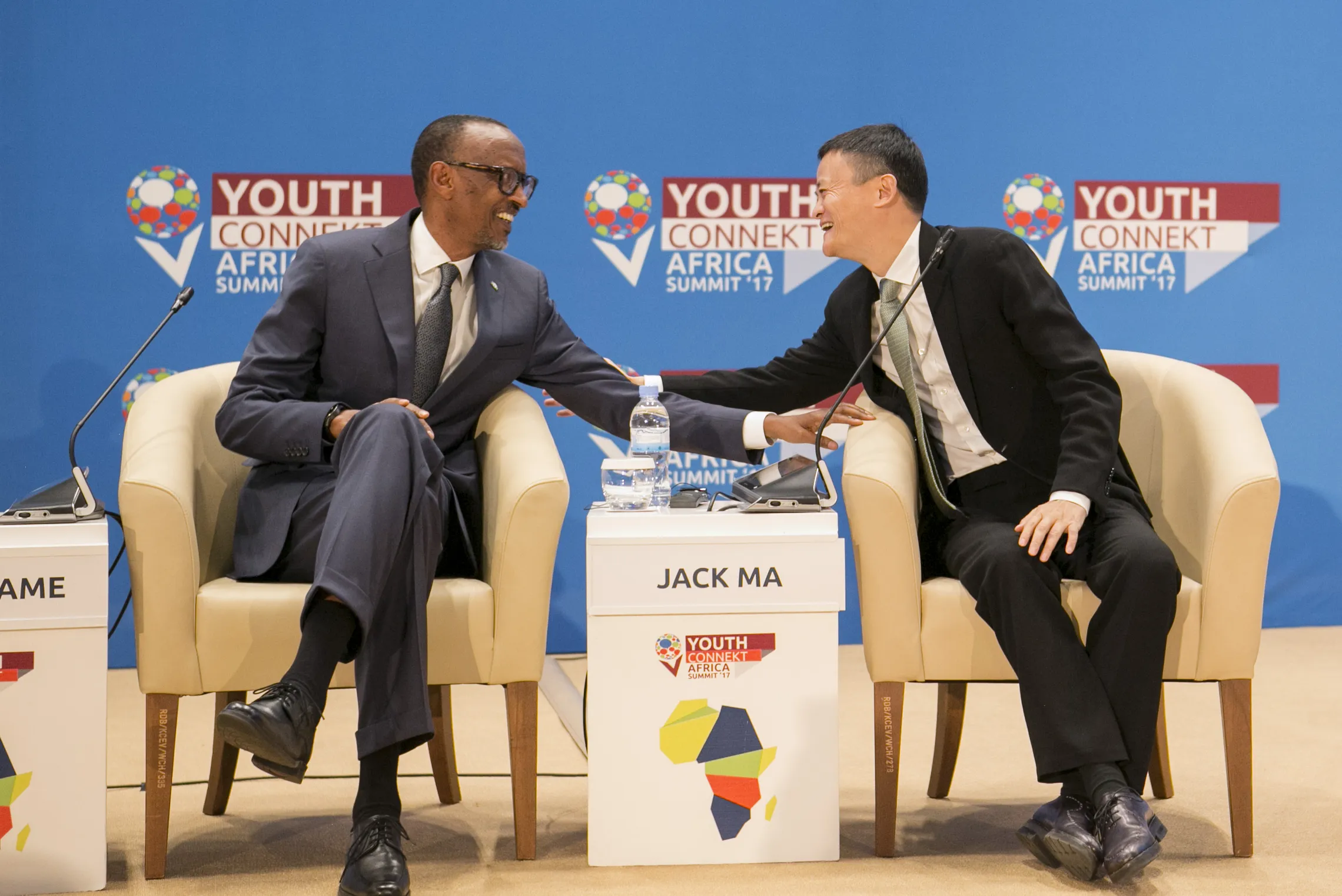 H.E Paul Kagame, President of Rwanda, and Jack Ma at the summit