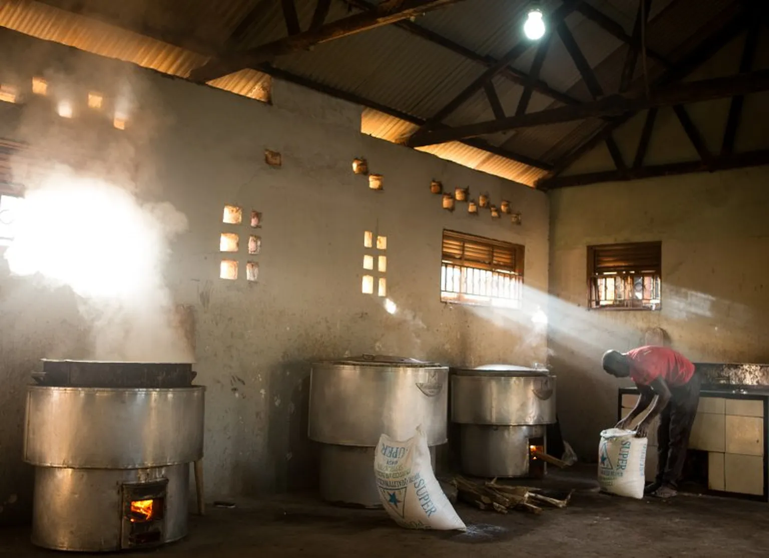 A cook at St. Aloysius primary school readies for meal preparation time