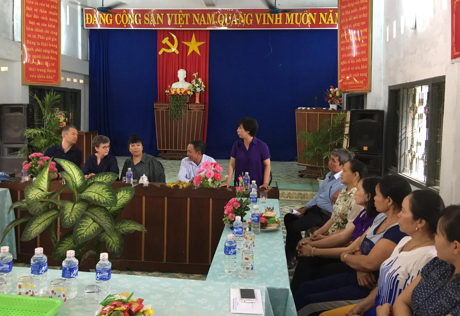 Louise - 2nd from left - listening to Director of Agriculture Extension Centre