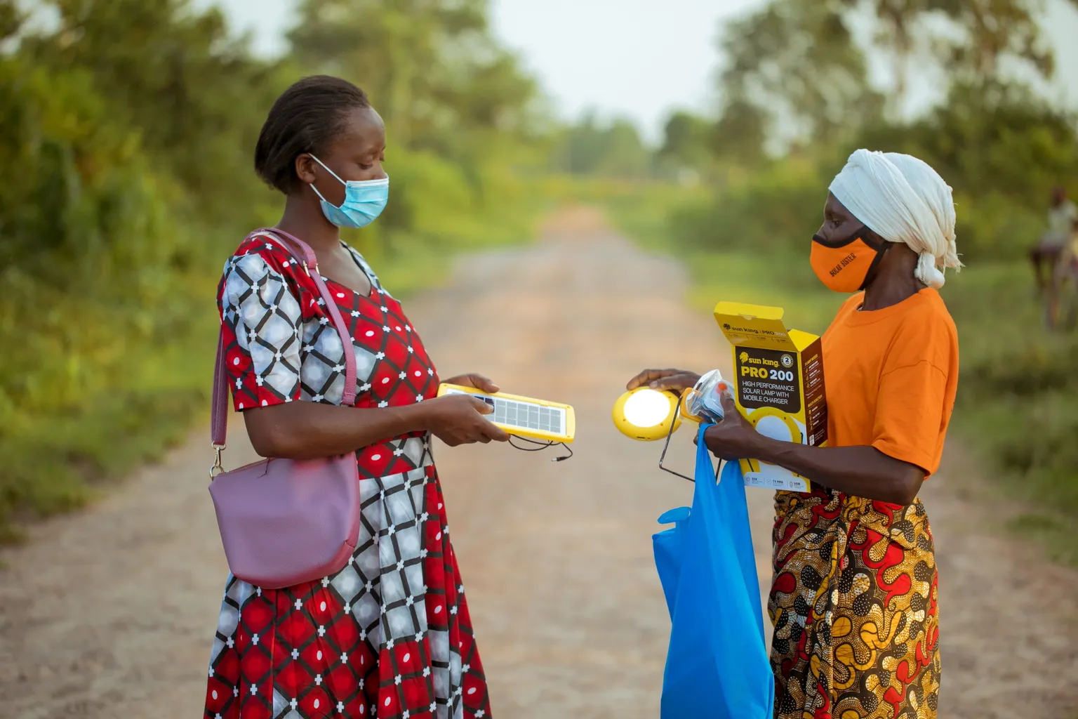 A vendor selling solar products 