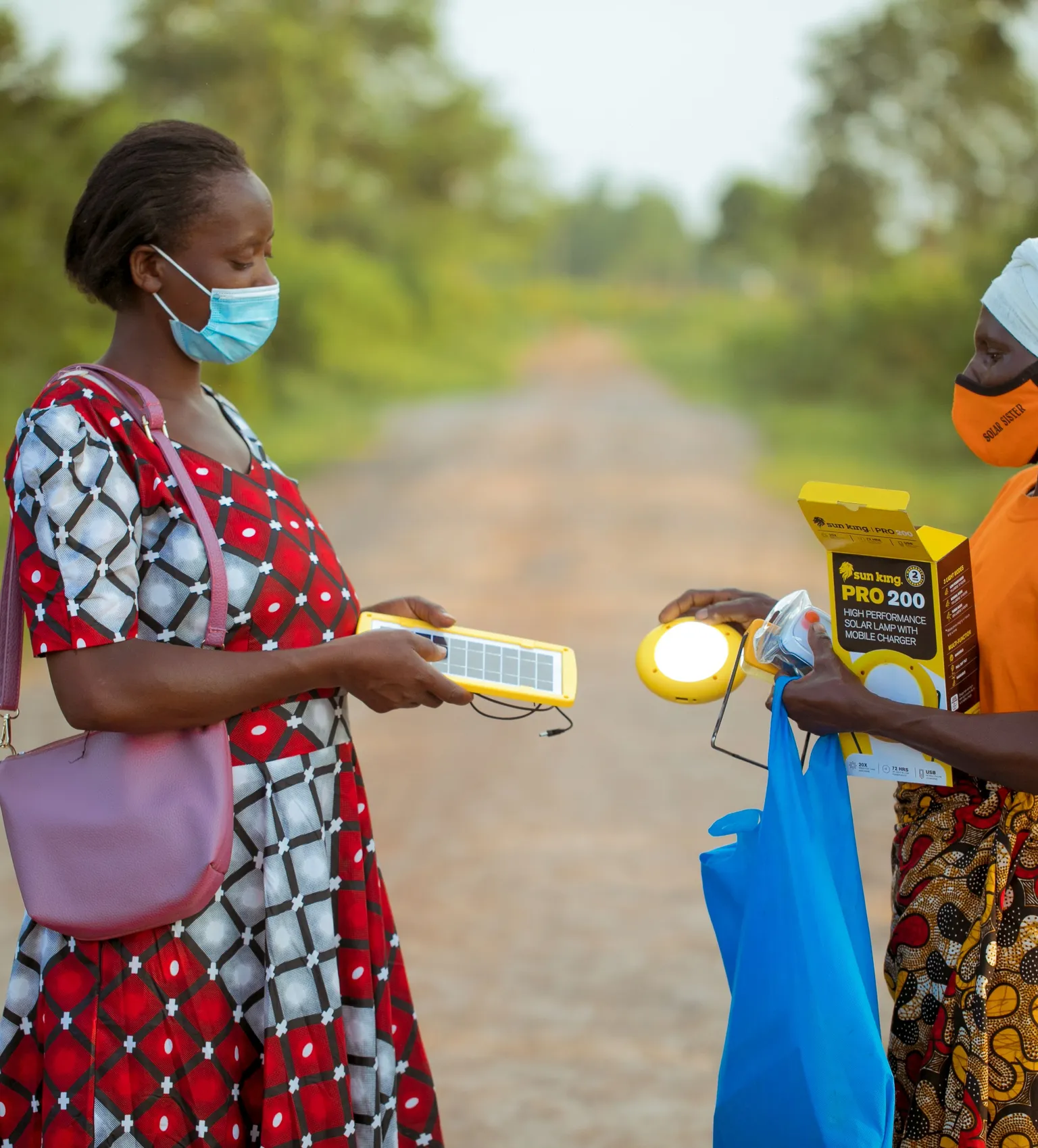 A vendor selling solar products 