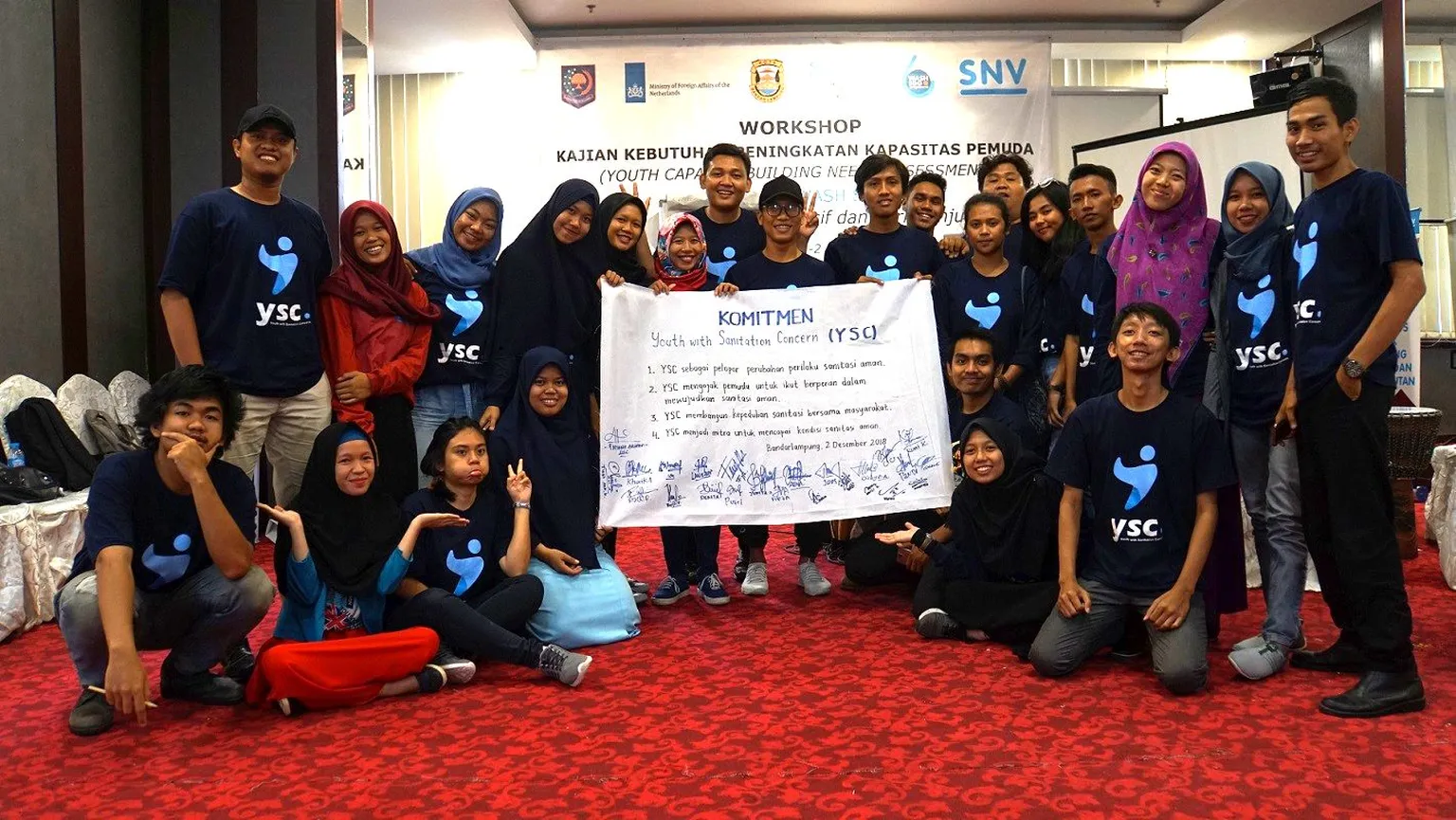 YSC and young leaders during Youth Camp in Indonesia