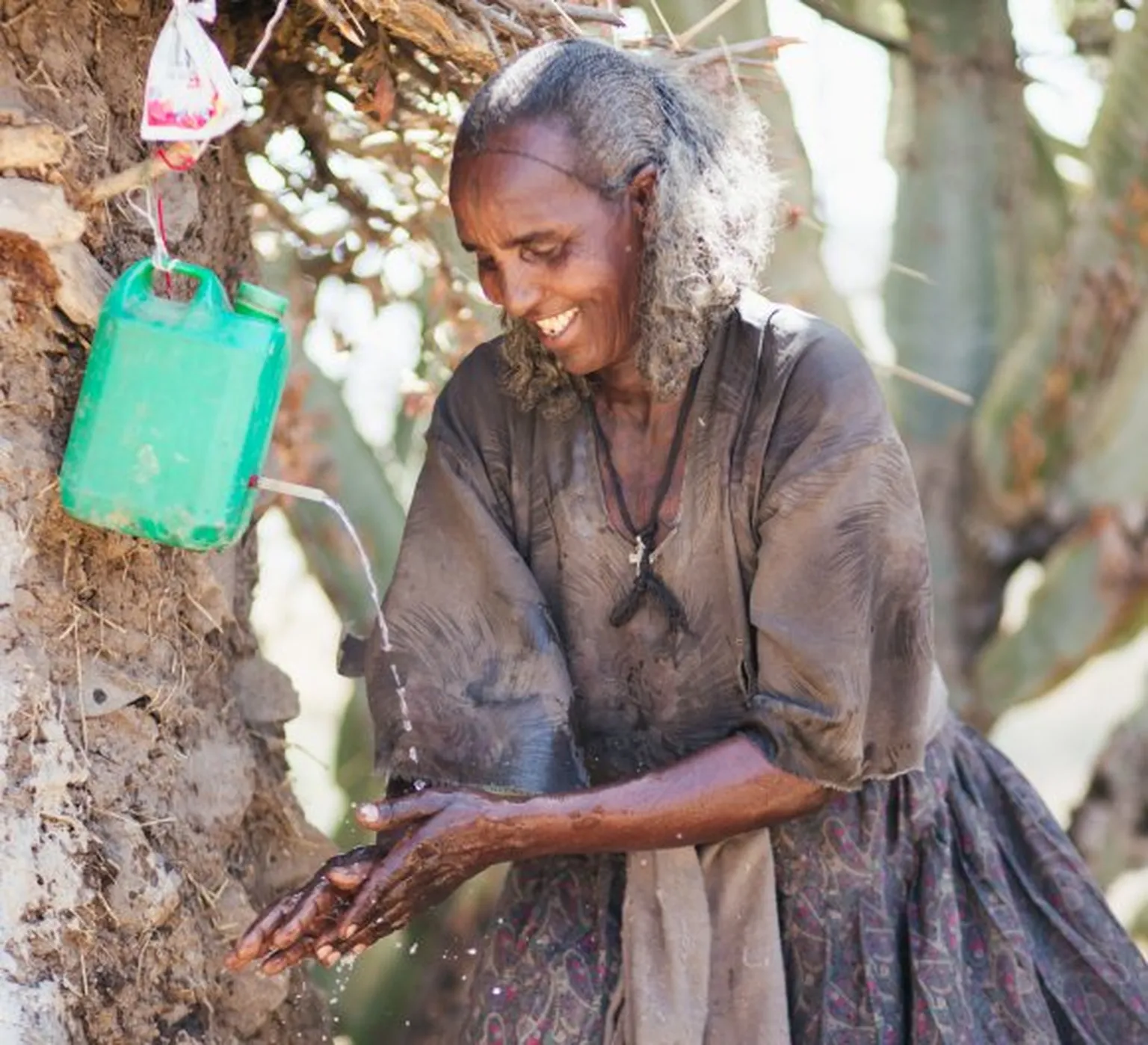 woman washing hands