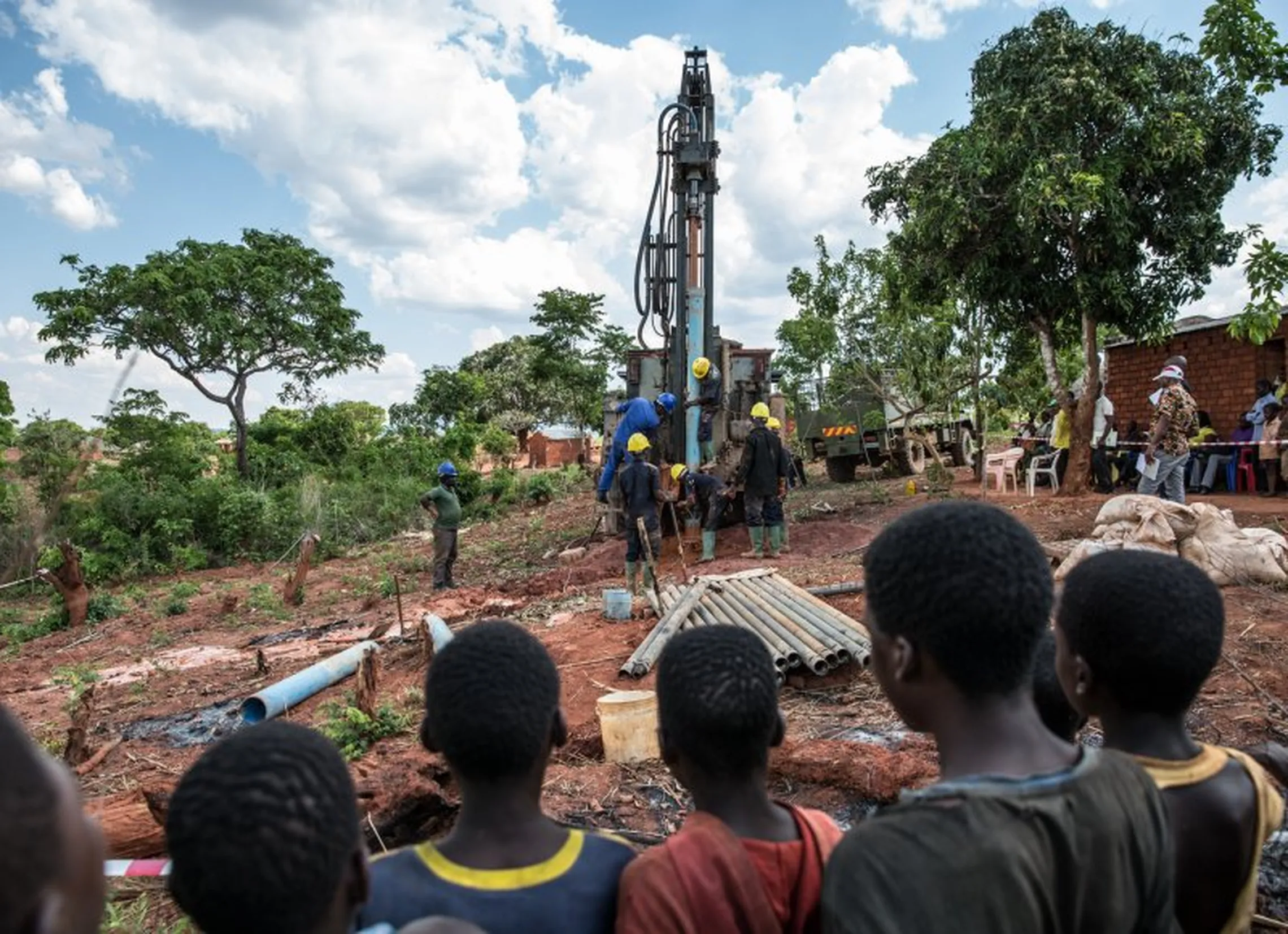 Drilling a community borehole