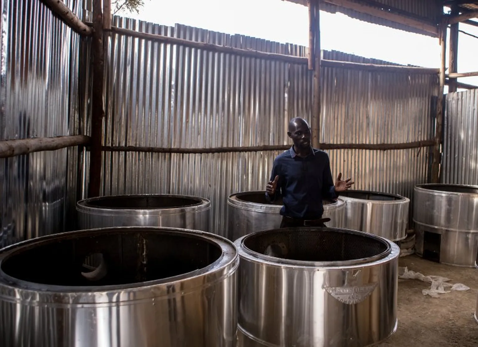Ismail proudly displays some of his energy saving cook stoves