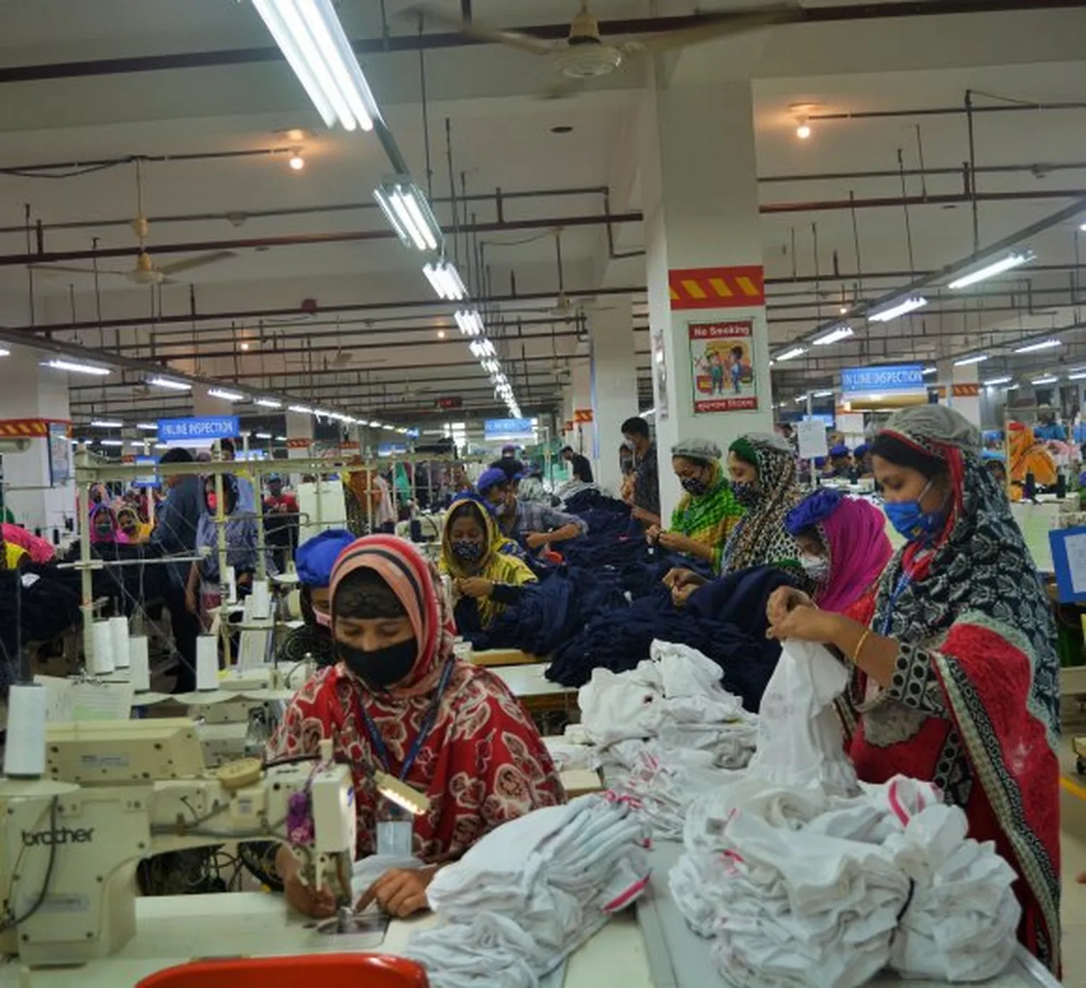 women working sawing